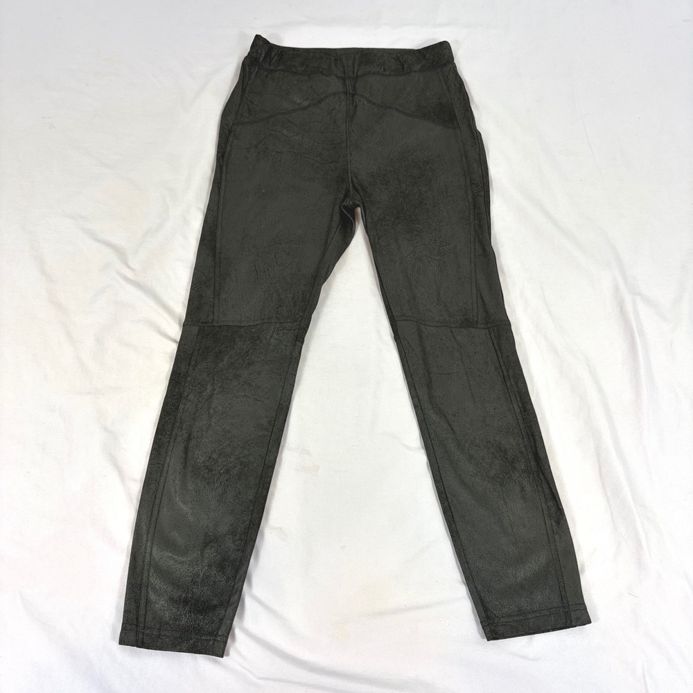 Free People Vegan Suede‎ Leggings Black Indie Sleaze Moto Skinny Pants Small